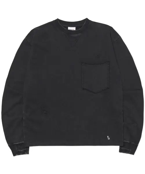 [NOMANUAL] NM NEO VINTAGE LONG SLEEVE TEE - WASHED BLACK