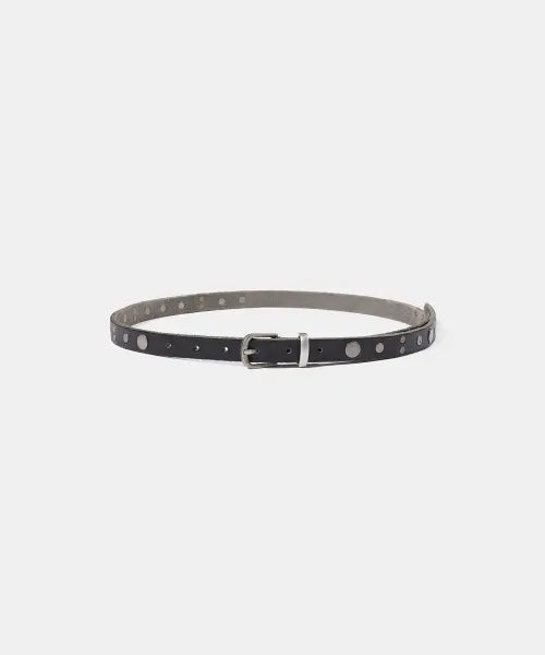 [LCDC™] VINTAGE STUDDED LEATHER BELT (BLACK)