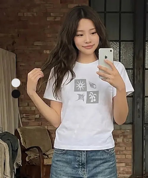 [STANDARDERROR] 87-STAN331 Summer Vacance Crack Solid Short-Sleeved T-Shirt (2color) / 87-STAN331 서머 바캉스 크랙 솔리드 반팔 티셔츠 (2color)