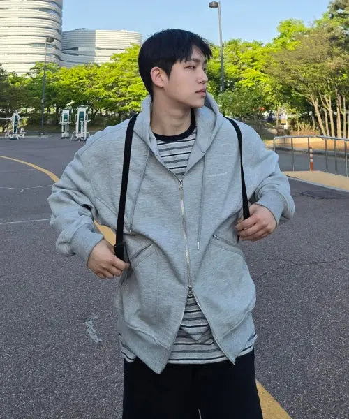 [LOCKHEED MARTIN] SLIT POCKET HOOD ZIP-UP (GREY) / SLIT POCKET HOOD ZIP-UP (L41UTH011GRY)
