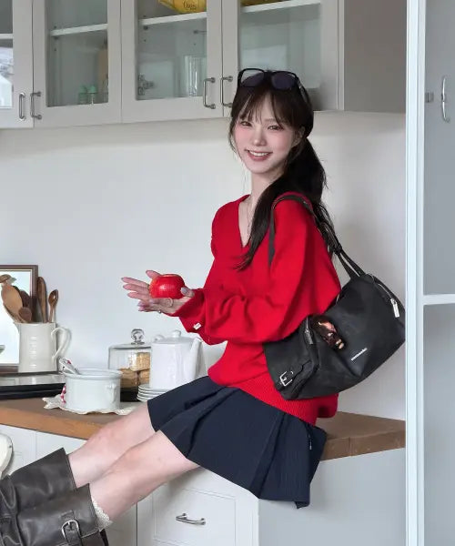 [MASMARULEZ] Bolt buckle bag_Dark Gray