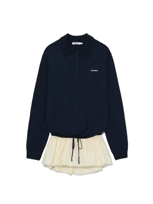 [GLOWNY] NEST POLO MINI DRESS (NAVY)