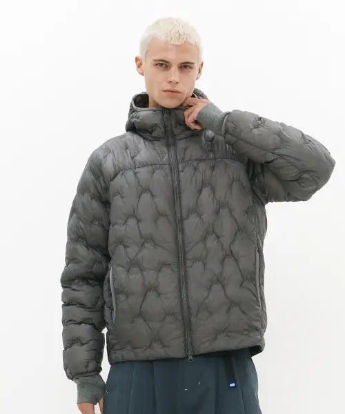 [MADDEN] Bear Peek Light Hooded Padded Jacket Charcoal / 베어 피크 라이트 후드 패디드 자켓 차콜