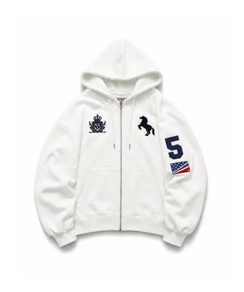 [NICKEL HOUSE] NICKEL 26 DONKEY ZIP_UP WHITE / 닉켈 26 동키 후드집업 화이트