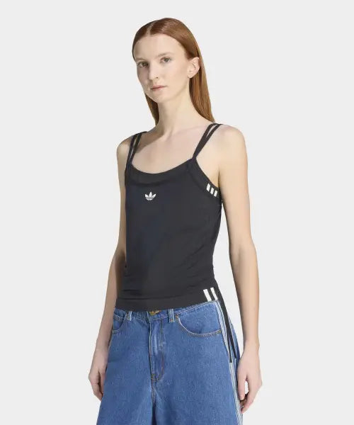 [ADIDAS] LAYERED TANK        BLACK/BLACK / 더블 레이어드 탱크 탑 - 블랙 / KW4524