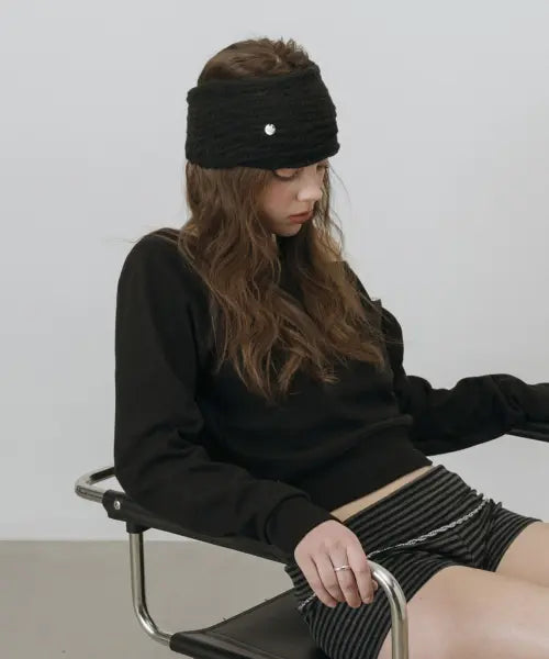 [NEWYORKWORKS] CROSS TWIST WIDE BANDANA_BLACK / 크로스 트위스트 와이드 헤어 반다나_BLACK