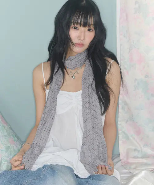[KIIBI] Vintage Dot Scarf - Grey / vintage dot scarf grey