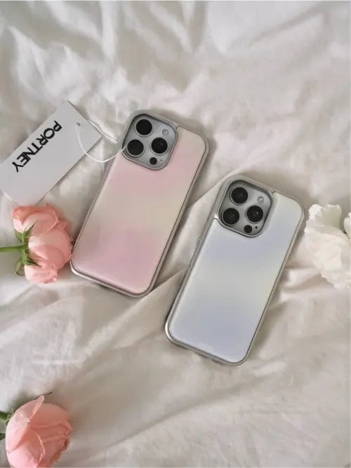 [PORTNEY] Silver Cotton Candy Epoxy Case (compatible with MagSafe & Galaxy) / [+맥세이프][+갤럭시]silver cotton candy epoxy case