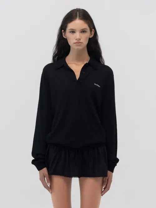 [GLOWNY] NEST POLO MINI DRESS (BLACK)