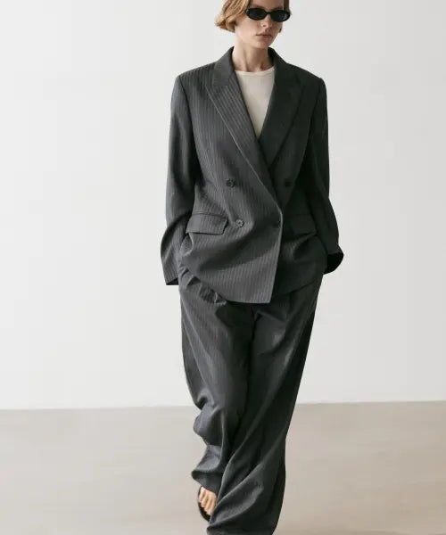 [MASSIMO DUTTI] Pinstripe cool wool blend suit blazer