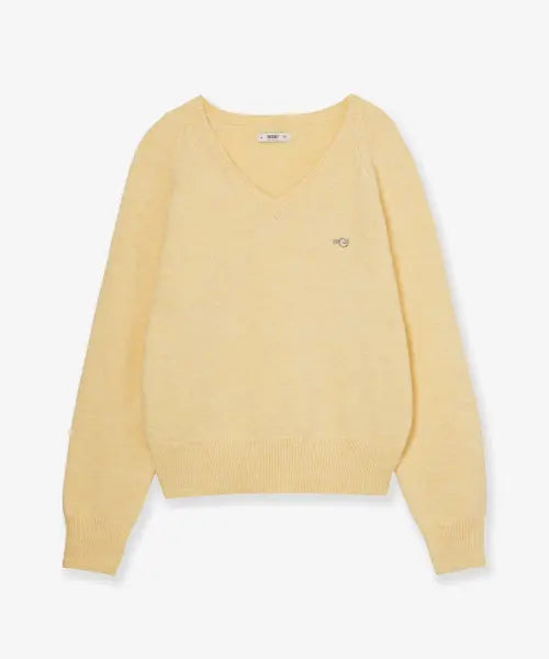 [AEAE] Symbol V Neck Knit [Yellow]