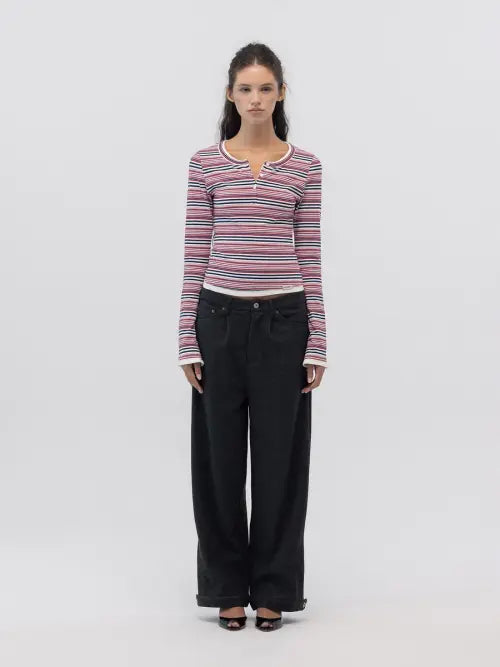 [GLOWNY] COMMA JERSEY PANTS (CHARCOAL)