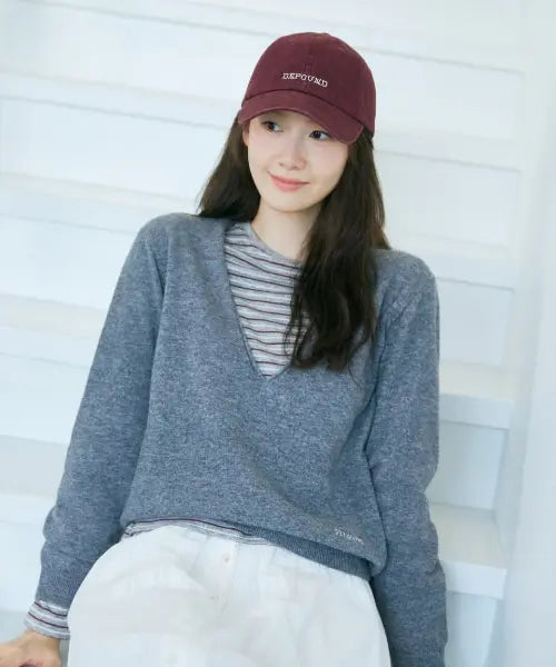 [DEPOUND] wool deep v-neck pullover - melange grey / 울 딥 브이넥 풀오버 [멜란지 그레이]