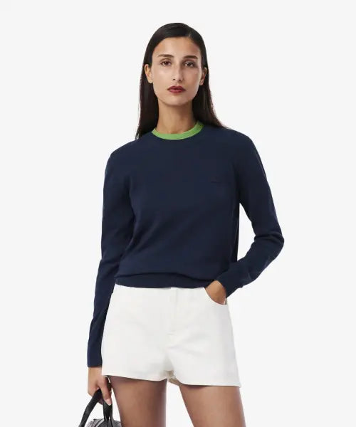 [LACOSTE] Women's Light Cotton Crewneck Sweater AF4145-56G / 여성 라이트 코튼 크루넥 스웨터 AF4145-56G 166