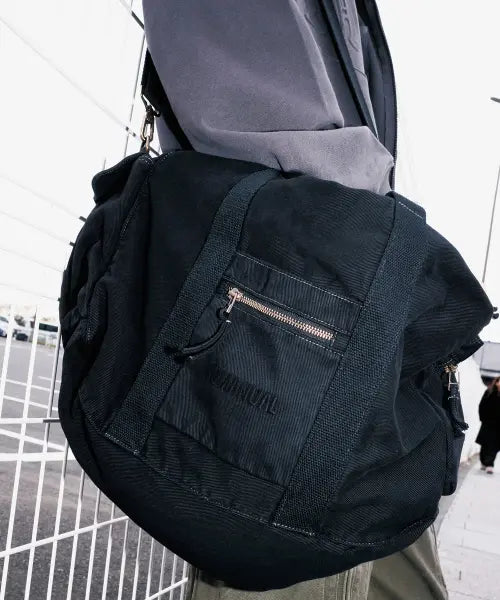[NOMANUAL] DYED BOSTON DUFFEL BAG - DYED BLACK