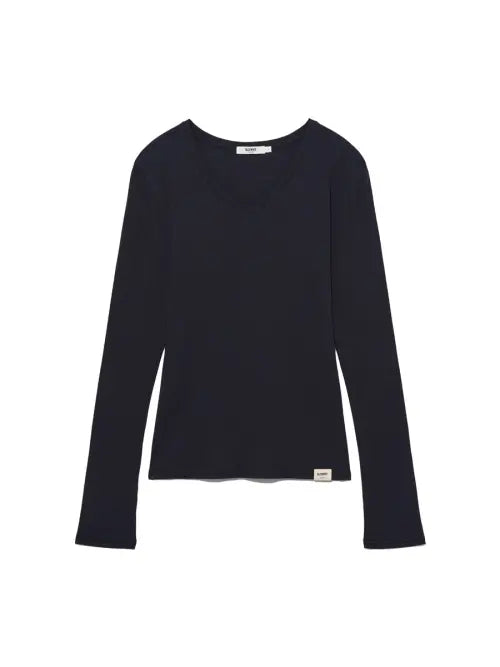 [GLOWNY] G CLASSIC V-NECK RIB LONG SLEEVE (NAVY)