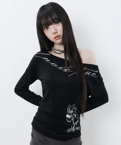 [LUVISTRUE] RL WING LONG SLEEVE(BLACK)