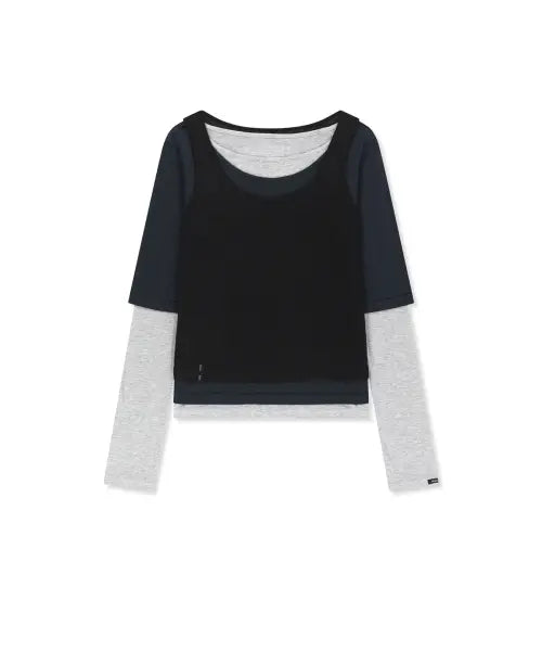 [MATIN KIM] TRIPLE LAYERED MULTI WAY TOP IN NAVY