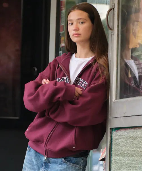 [SOMEWHEREBUTTER] Ford Hoodie Zip-Up - Grape