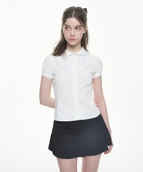 [WHISFAIRY] Classic Lace Blouse - WHITE