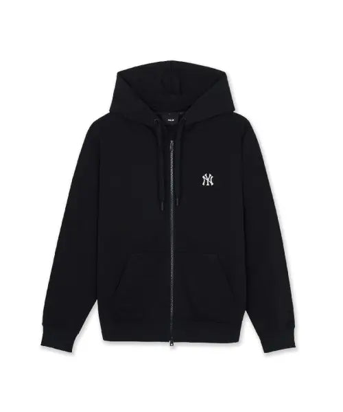 [MLB] Basic Small Logo Hood Zip Up / 베이직 스몰로고 후드집업 NY (Black)