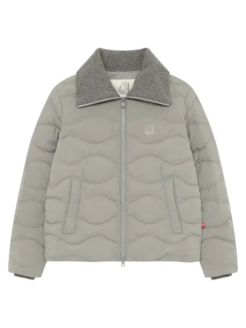 [NORDISK] Knit Collar Lightweight Crystal Down Jacket - W_Light Grey / 니트 카라 경량 크리스탈 다운 자켓 - W_Light Grey