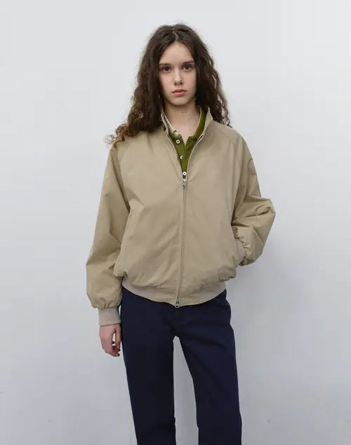[DUNST] UNISEX VOLUME HARRINGTON JACKET BEIGE / UNISEX VOLUME HARRINGTON JACKET_UDJU6C110_BEIGE