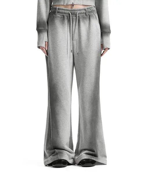 [TREEMINGBIRD] Brushed Detail Set-Up Sweat Pants [ Melange Gray ]