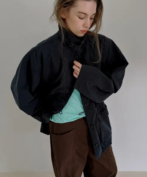 [OURLS] Fancy Washed Field Jacket - Navy
