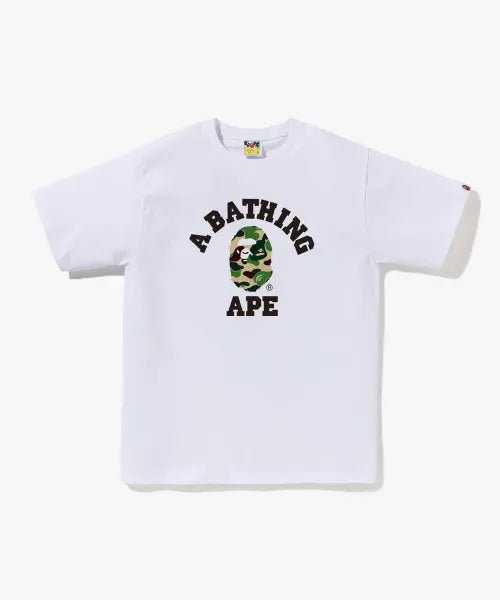 [BAPE] ABC CAMO COLLEGE TEE M_WHXGR / ABC 카모 콜리지 티셔츠(M) WHITE/GREEN