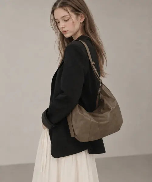 [TALLI] Mono Slouchy Hobo Bag Brown / 모노 슬라우치 호보백_브라운