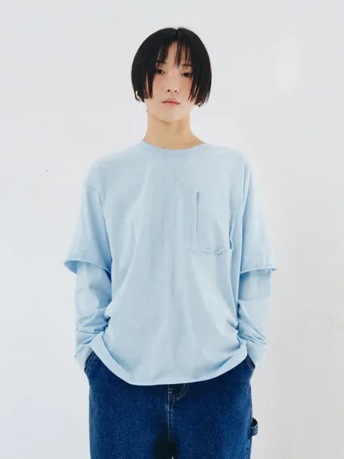 [PLZPROJECT] LAYERED LONG SLEEVE, SKYBLUE