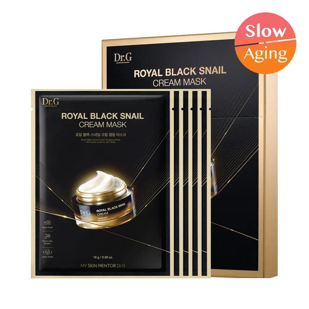 [Dr.G] Dr.G Royal Black Snail Cream Mask (5 Sheets) / [영양/탄력] 닥터지 로얄블랙 스네일크림 마스크 16g 5매기획