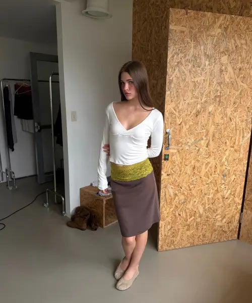 [ASURA] LONG SLEEVES WRAP T (IVORY)