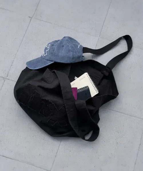 [MITA YOUTH] VTG Washed Logo Applique Eco Bag [BLACK] / VTG 워시드 아플리케 캔버스백 [BLACK]