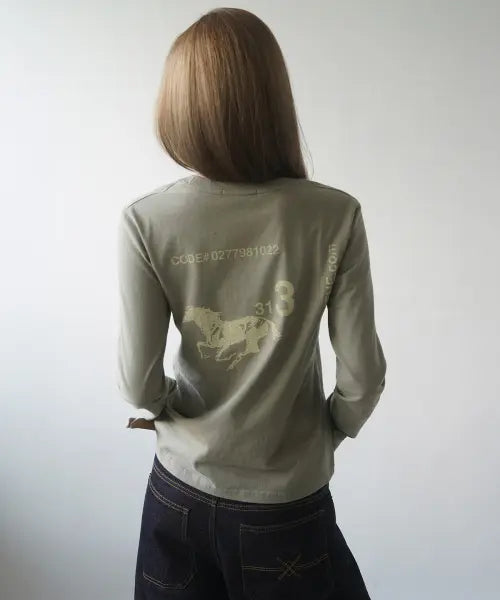 [MIMTHEWARDROBE] 313 Horse Long Sleeve_Khaki / 313 홀스 롱슬리브_카키