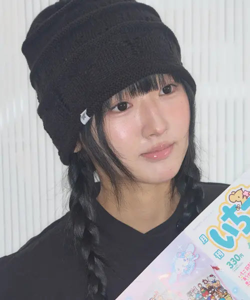[KIIBI] Nostalgic Knit Beanie - Black / nostalgic knit beanie black