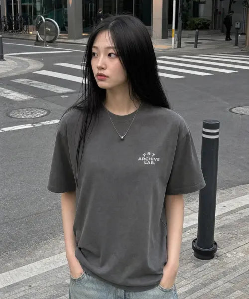 [FRONT ARCHIVE LAB] FL_FRT_OVERFIT_TEE_CHARCOAL / FRT 오버핏 반팔 티셔츠 [차콜]
