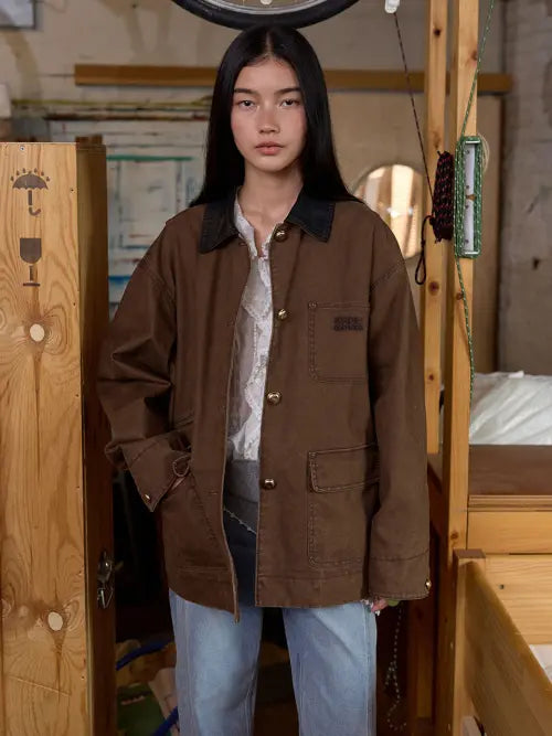 [MUEMUER] Cotton Work Jacket MU2678JK801M_BROWN