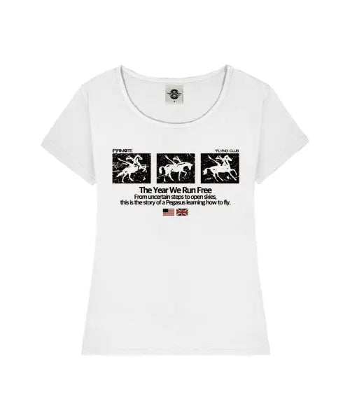 [PRIMATE] RUN FREE Women's U-Neck Slim Fit Short Sleeve T-Shirt / RUN FREE 여성 U넥 슬림핏 반팔티셔츠 6 COLORS