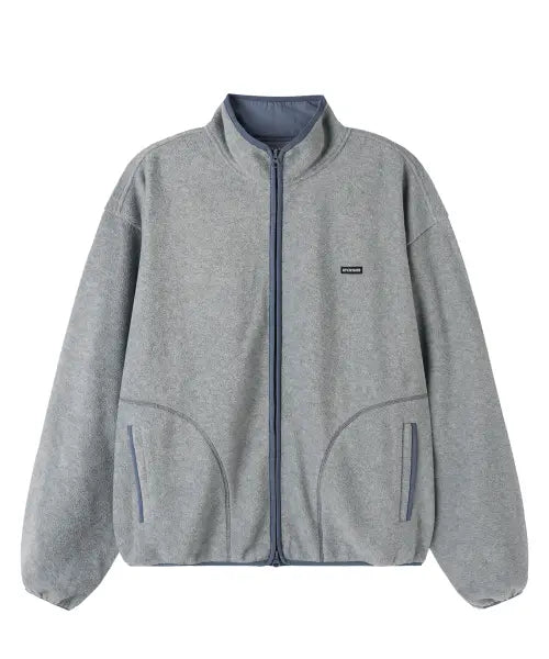 [OPENYARD(OY)] CURVED POCKET FLEECE JACKET - MELANGE