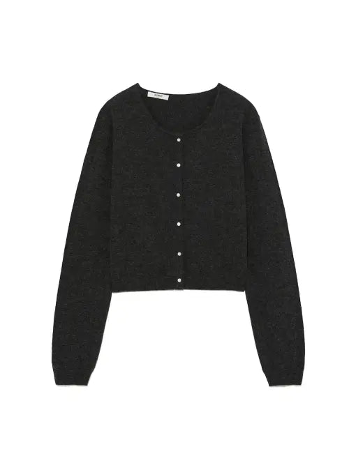 [GLOWNY] G CLASSIC LOOSE FIT CARDIGAN (CHARCOAL)