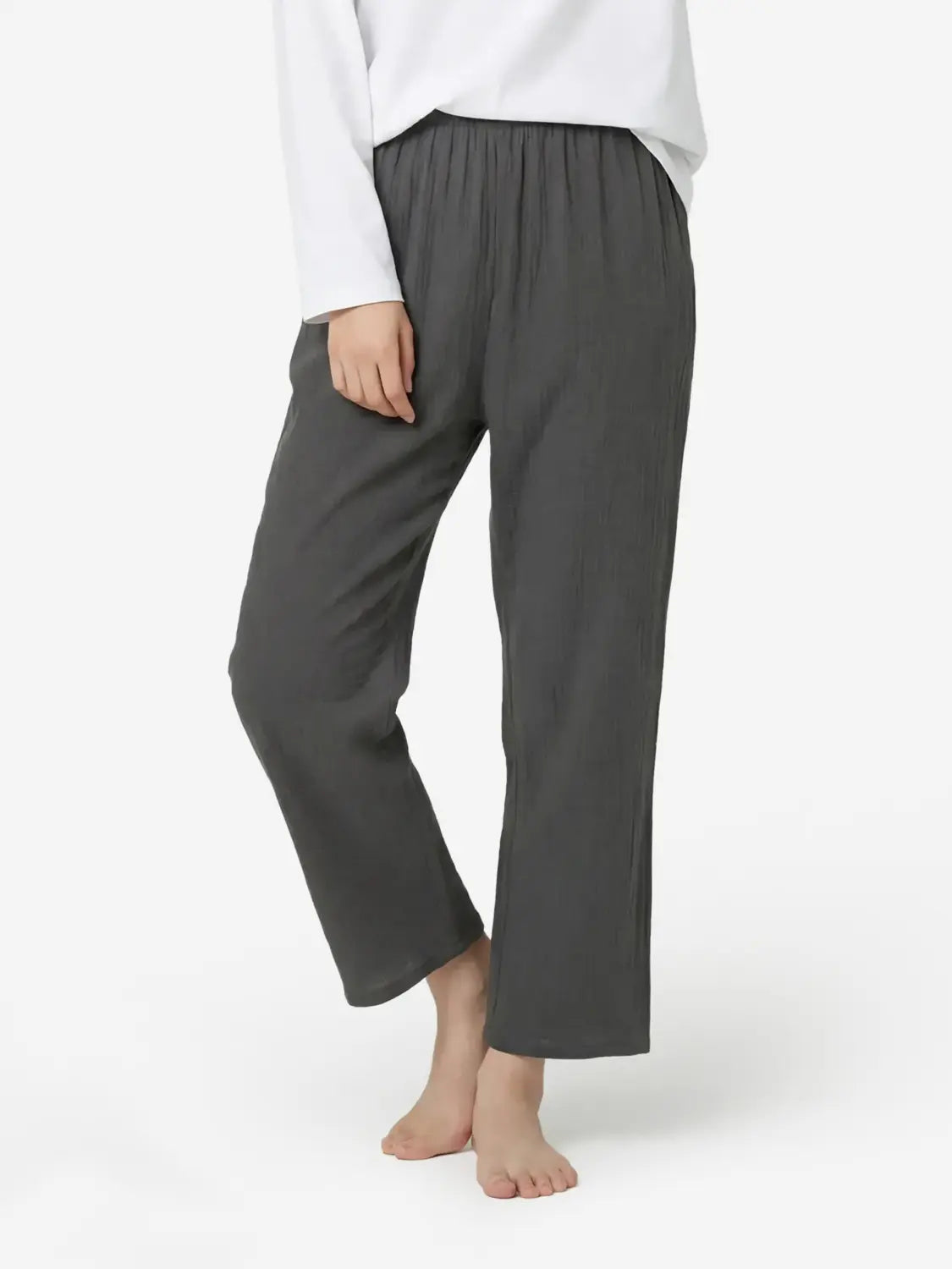 [DAISO] Double-Weave Cotton Pants - Grey (L) / 이중직 코튼 바지 L 그레이