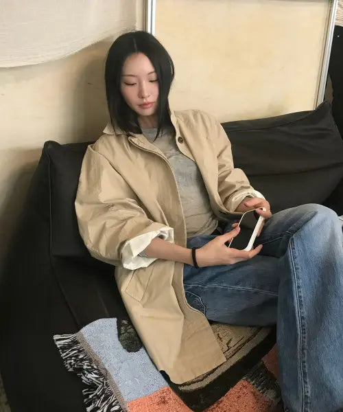 [GENERALIDEA] woman wrinkle safari half jacket [beige] / [은영 PICK] 링클 사파리 하프 자켓 [BEIGE] / GF1LJK514