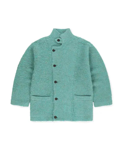 [SUNLOVETOUR] Shaggy Double Knit Cardigan Heather Green