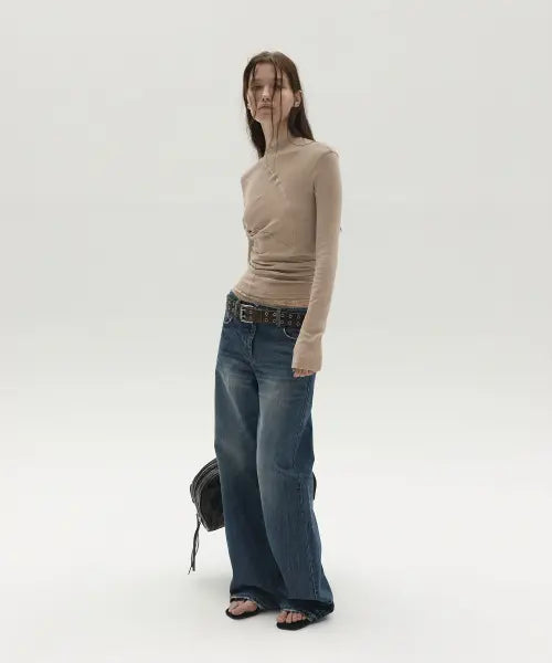 [LCDC™] NEW CURVED LONG SLEEVE TOP (BEIGE)