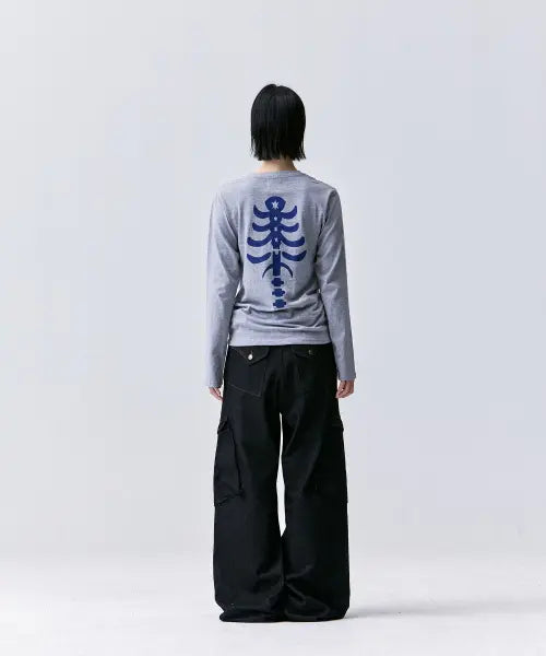 [TANSANMAGNESIUM] This Long Sleeve (Grey/Blue) / 본 롱슬리브 (그레이/블루)