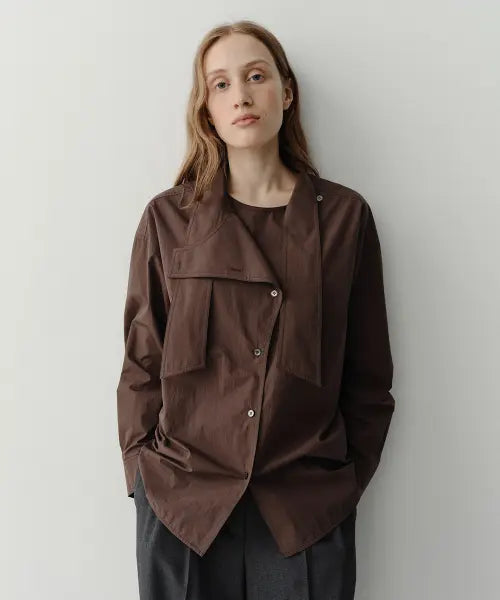 [EAAH] BOW TIE SHIRT (BROWN)