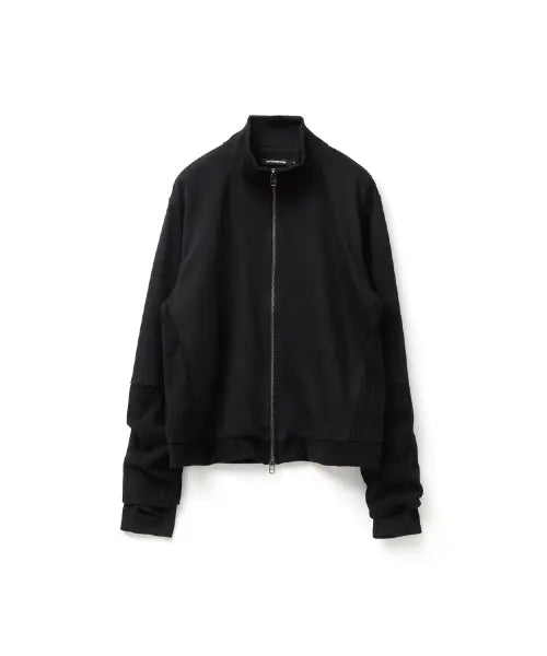 [HATCHINGROOM] Double Sleeve Track Cardigan Black