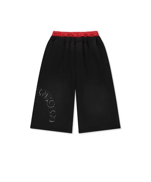 [MATIN KIM] VINTAGE WASHED COLOR CONTRAST BERMUDA SWEATPANTS IN BLACK